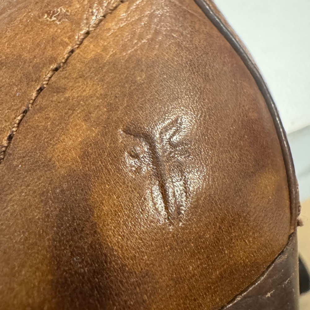 Rare Frye Marissa Slouch Heel Knee-High Medallion Boots | Cognac Leather | 6.5 - Picture 7 of 10